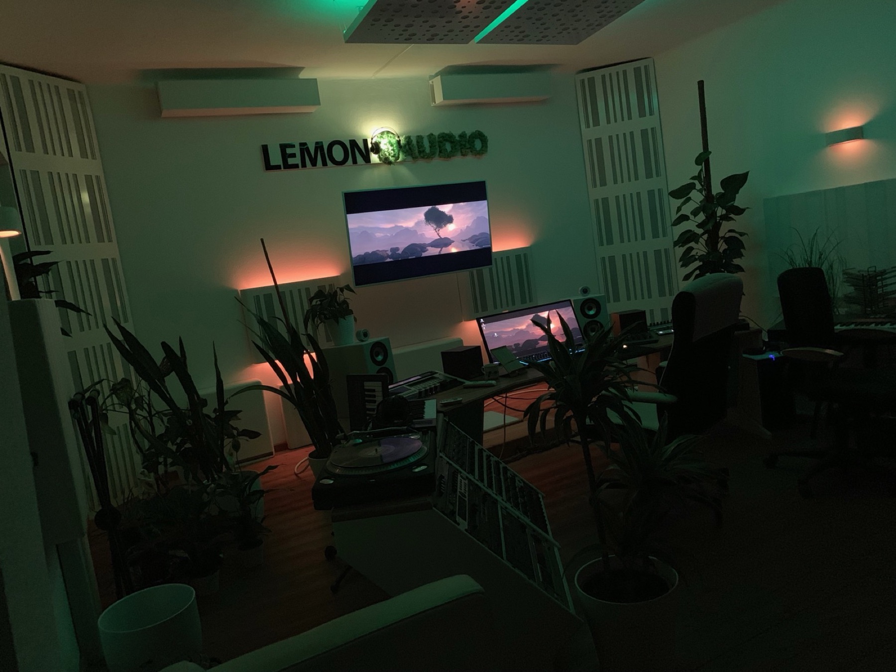 Lemon-Audio-Schriftzug aus Moos